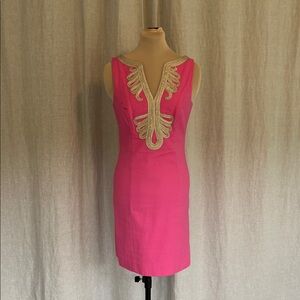 Lilly Pulitzer Pink Mini Dress with Gold Accents